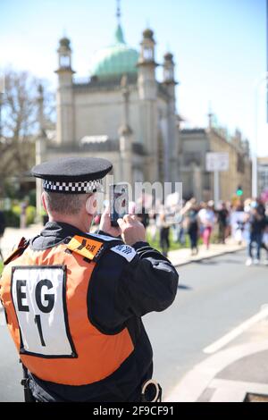 Uccidere le proteste di Bill, Brighton, Regno Unito, 17 aprile 2021 Foto Stock