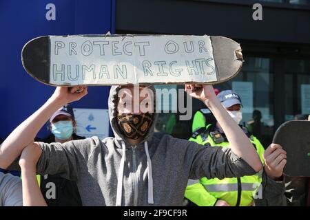 Uccidere le proteste di Bill, Brighton, Regno Unito, 17 aprile 2021 Foto Stock