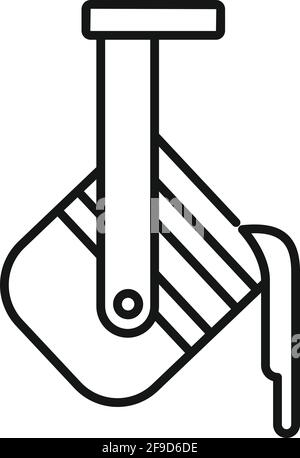 Icona della pentola della metallurgia calda, stile del contorno Illustrazione Vettoriale