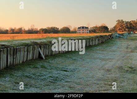 Il campo di battaglia di Chalmette fuori da New Orleans, Louisiana, fu il luogo di una famosa vittoria americana sull'esercito britannico durante la guerra del 1812 Foto Stock