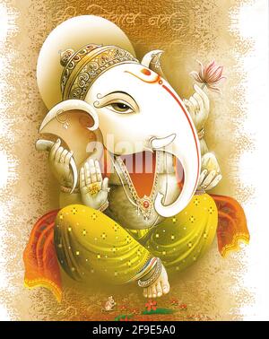 High-Resolution Indian dei Lord Ganesha Digital Pittura Foto Stock