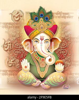 High-Resolution Indian dei Lord Ganesha Digital Pittura Foto Stock