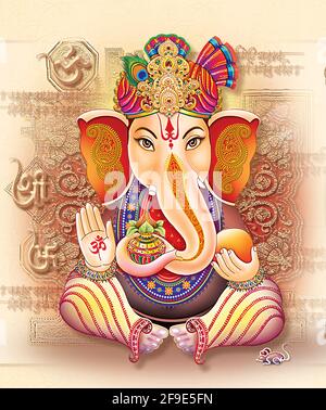 High-Resolution Indian dei Lord Ganesha Digital Pittura Foto Stock