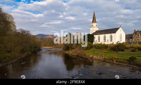 La Chiesa Bianca, Comrie, Perthshire, Scozia Foto Stock