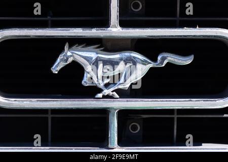 Emblema classico Ford Mustang Grill Foto Stock