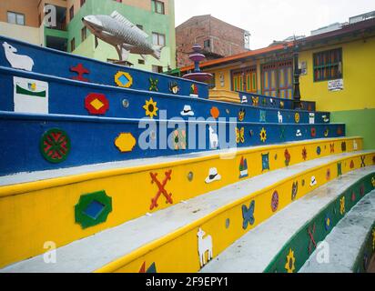 Guatape, Antioquia / Colombia - 02 febbraio 2020. Comune turistico delle Ande a nord-ovest della Colombia e ad est di Medellín. E' famoso per la sua Foto Stock