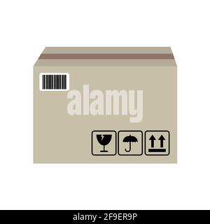 Icona scatola di cartone immagine vettoriale isolata Illustrazione Vettoriale
