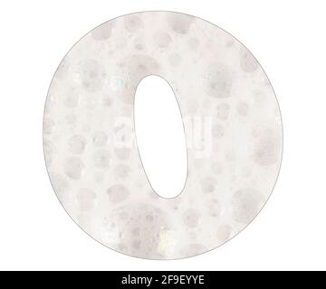 Numero 0, fondo in schiuma di sapone Foto Stock