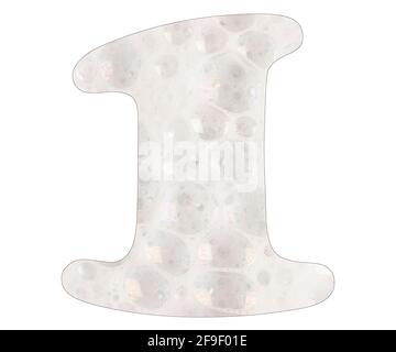 Numero 1, fondo in schiuma di sapone Foto Stock