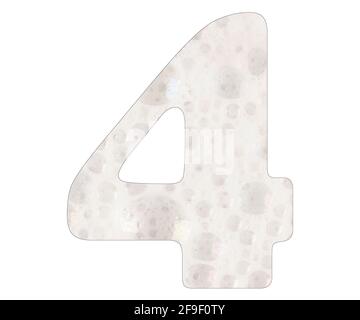 Numero 4, fondo in schiuma di sapone Foto Stock