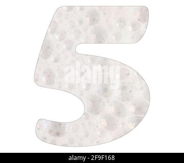 Numero 5, sfondo in schiuma di sapone Foto Stock
