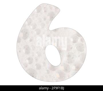 Numero 6, sfondo in schiuma di sapone Foto Stock