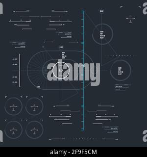 Interfaccia utente grafica futuristica. Illustrazione Vettoriale