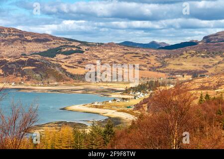 GLENELG HIGHLANDS SCOZIA IL VILLAGGIO OSPITA IN PRIMAVERA CON KYLE RHEA Foto Stock