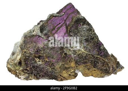 Purpurite di Sandamab, Namibia isolato su sfondo bianco Foto Stock