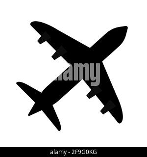 Illustrazione grafica di un aereo da utilizzare come icona, logo o decorazione web Foto Stock