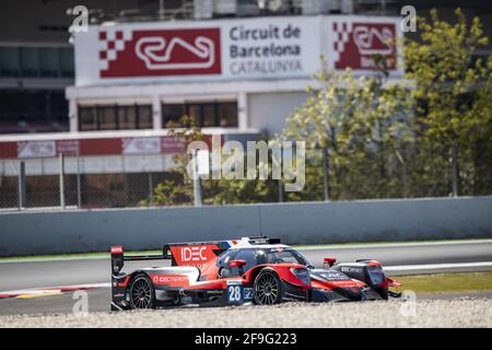 28 Lafargue Paul (fra), Chatin Paul-Loup (fra), Pilet Patrick (fra), Idec Sport, Oreca 07 - Gibson, azione durante la 2021 4 ore di Barcellona, 1° round della 2021 European le Mans Series, dal 15 al 17 aprile 2021 sul circuito di Barcellona-Catalunya, a Montmelo, vicino a Barcellona, Spagna - Foto Xavi Bonilla / DPPI / LiveMedia Foto Stock