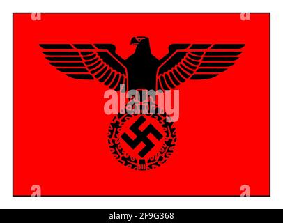 SWASTIKA EMBLEM il Parteiadler o emblema della Nationalsozialistische Deutsche Arbeiterpartei conosciuto come NSDAP del Partito Socialista Nazionale (nazista) Germania nazista anni '30 Foto Stock