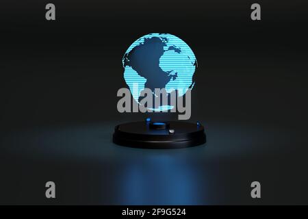 Ologramma del pianeta Terra su sfondo scuro. illustrazione 3d Foto stock -  Alamy