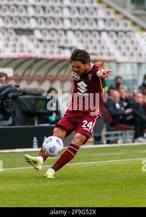 Simone Verdi (Torino FC) durante la Serie a 2020-21, partita di Ootball tra Torino FC e AS Roma, 18 aprile 2021 allo Stadio Grande Torino, Foto Stock