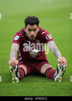 Torino, Italia. 18 Apr 2021. Antonio Sanabria (Torino FC) durante il Torino FC vs COME Roma, Serie calcistica italiana A match a Torino, Italia, Aprile 18 2021 Credit: Independent Photo Agency/Alamy Live News Foto Stock