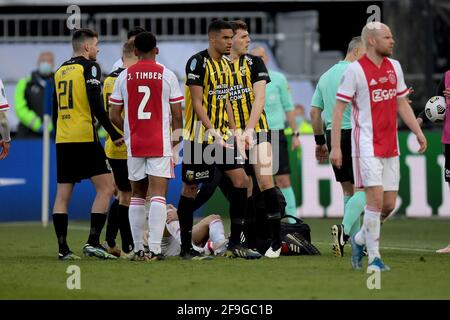 ROTTERDAM , PAESI BASSI - APRILE 18: Danilho Doekhi di Vitesse, Jacob Rasmussen di Vitesse durante la finale della Coppa olandese tra Ajax e Vitesse Foto Stock