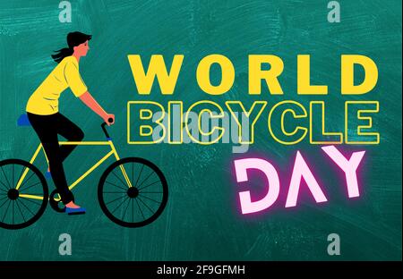 Evento salutare Giornata Mondiale della bicicletta Foto Stock