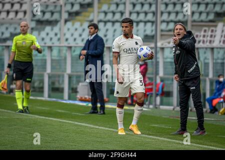 Torino, Italia. 18 Apr 2021. Torino. Partita di campionato Serie A Tim 2020/2021. Torino vs Roma. Grande Stadio Olimpico di Torino nella foto: Davide Nicola Credit: Independent Photo Agency/Alamy Live News Foto Stock