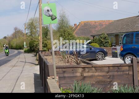 Centrale solare Cleve Hill, NESSUNA campagna centrale solare, Kent, Engand Foto Stock