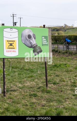 Centrale solare Cleve Hill, NESSUNA campagna centrale solare, Kent, Engand Foto Stock