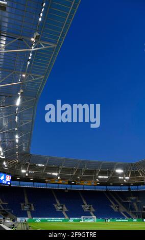 Panoramica degli interni della PreZero Arena, ora blu, Sinsheim, Baden-Wuerttemberg, Germania Foto Stock