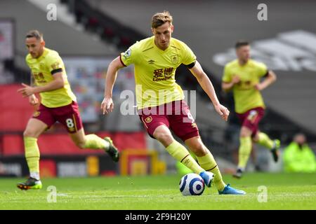 Manchester, Regno Unito. 18 Apr 2021. Chris Wood di Burnley durante la partita della Premier League a Old Trafford, Manchester, Regno Unito. Data immagine: Domenica 18 aprile 2021. Il credito fotografico dovrebbe essere Credit: Anthony Devlin/Alamy Live News Foto Stock