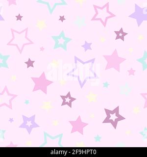 Motivo astratto senza cuciture con stelle rosse, blu e verdi su sfondo bianco. Magic vacanza vettore ornamento. Texture COSMOS per carta, confezionamento e fa Illustrazione Vettoriale