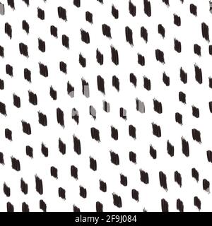 In vernice nera tratti seamless pattern. Abstract monocromatica sullo sfondo di ripetizione. Foto Stock