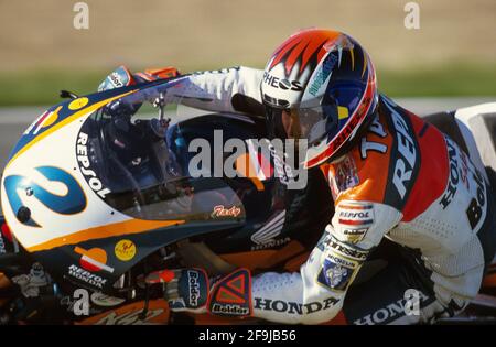 Nobuatsu Aoki (JPN), Repsol Honda 500, GP di Madrid 1998, circuito di Jarama. Foto Stock