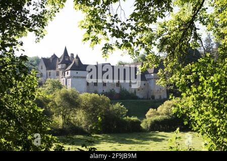 La Grande Filolie è un impressionante Château non lontano da Saint-Amand-de-Coly, Dordogna, Francia Foto Stock