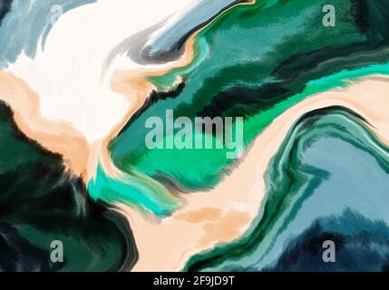 Super duper splendida pittura astratta. Sfondo della tecnica della vernice liquida. Pittura effetto marmo. Sfondo per sfondi, poster, schede Foto Stock