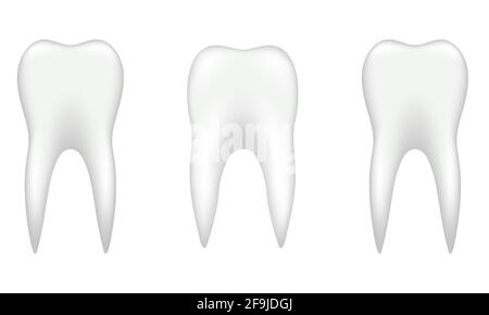 Concetto dente sano, di esame dentale, salute dentale e igiene. Illustrazione Vettoriale