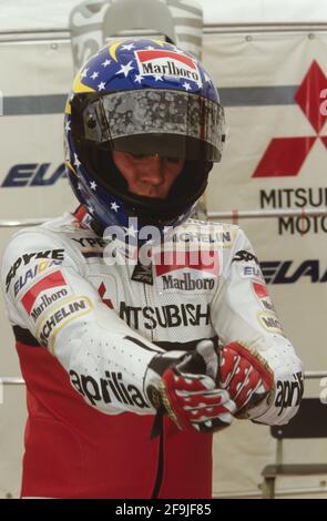 Sebastian Porto, (ARG), Aprilia 250, GP di Madrid 1998, Jarama Foto Stock