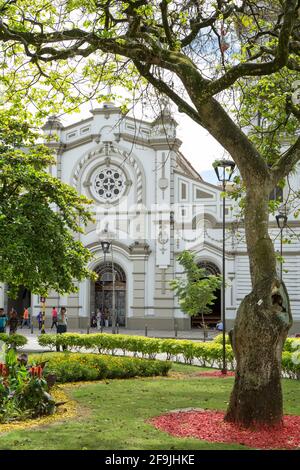 Ibague, Tolima / Colombia - 05 novembre 2016. Cattedrale Primada de Ibague. Una chiesa a forma di quattro navi, con grandi pareti di pareti calpestate. Foto Stock