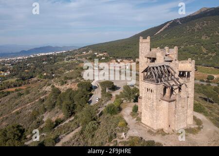 Castello di la Mota a Alhaurín el Grande, in provincia di Malaga, Spagna. Foto Stock