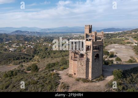 Castello di la Mota a Alhaurín el Grande, in provincia di Malaga, Spagna. Foto Stock