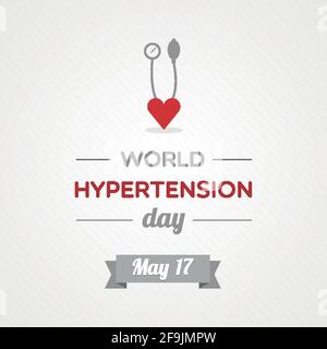 Giornata mondiale dell'ipertensione. Maggio 17. Illustrazione vettoriale, design piatto Illustrazione Vettoriale