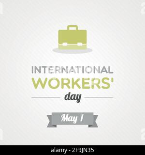 Giornata internazionale dei lavoratori. 1 maggio. Illustrazione vettoriale, design piatto Illustrazione Vettoriale