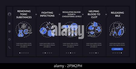 Modello vettoriale di onboarding per scopi epatici Illustrazione Vettoriale