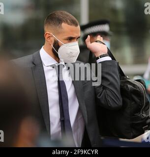 Florentino Pérez e Real madrid arrivano a liverpool Foto Stock