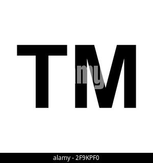 Simbolo dell'icona del marchio. TM segno marchio vettore nero legge . Illustrazione Vettoriale