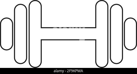 Icona del peso fitness, simbolo di sollevamento. Illustrazione della palestra, vettore . Illustrazione Vettoriale
