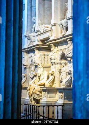 Il Mosè di Michelangelo la statua di San Pietro in Vincoli - Roma, Italia Foto Stock