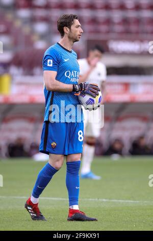 Torino, Italia, 18 aprile 2021. Antonio Mirante di ROMA durante la serie A match allo Stadio Grande Torino, Torino. L'immagine di credito dovrebbe essere: Jonathan Moscop / Sportimage Foto Stock